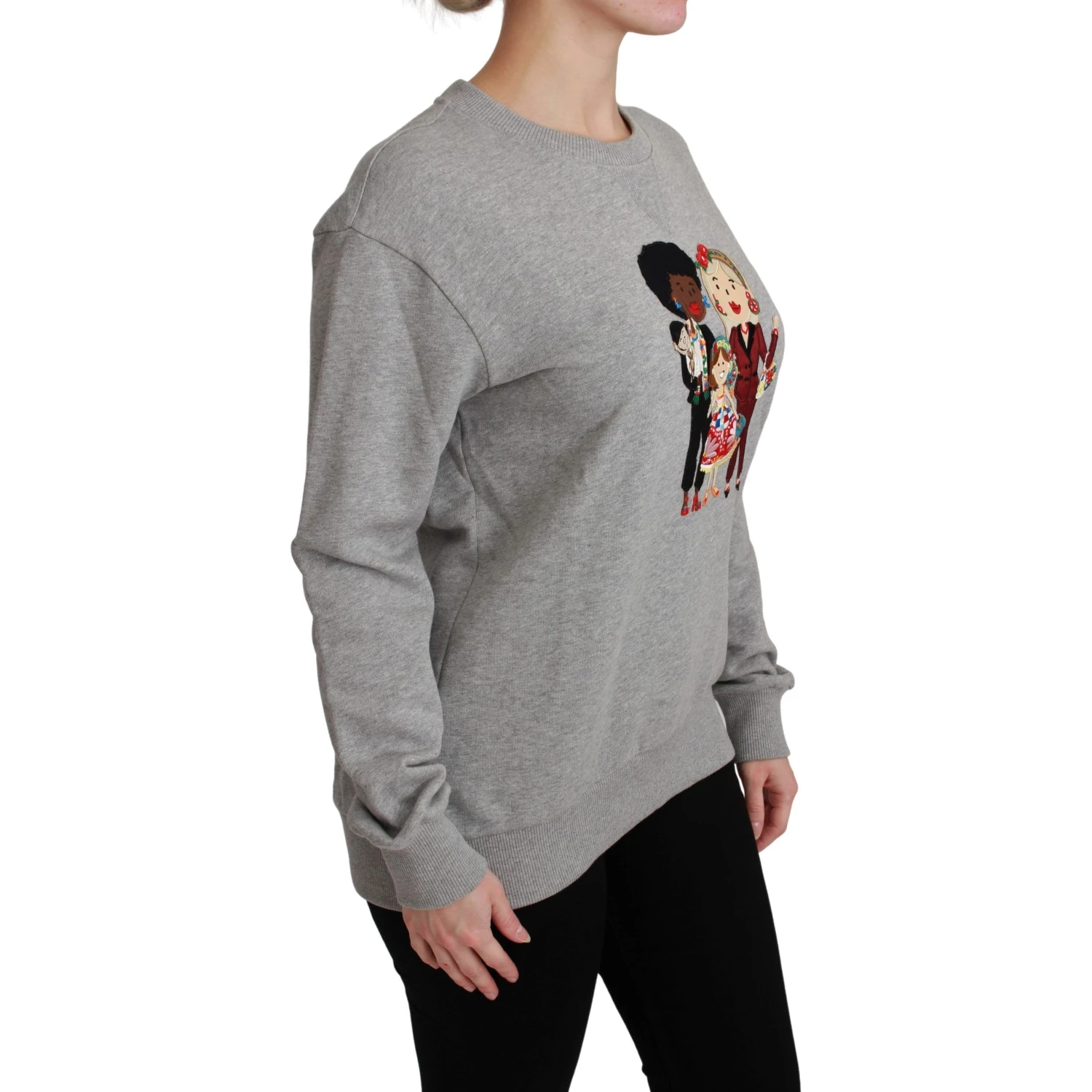 Gray #dgfamily Cotton Pullover Sweater