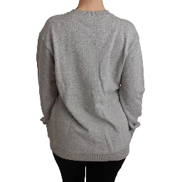 Gray #dgfamily Cotton Pullover Sweater