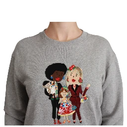 Gray #dgfamily Cotton Pullover Sweater
