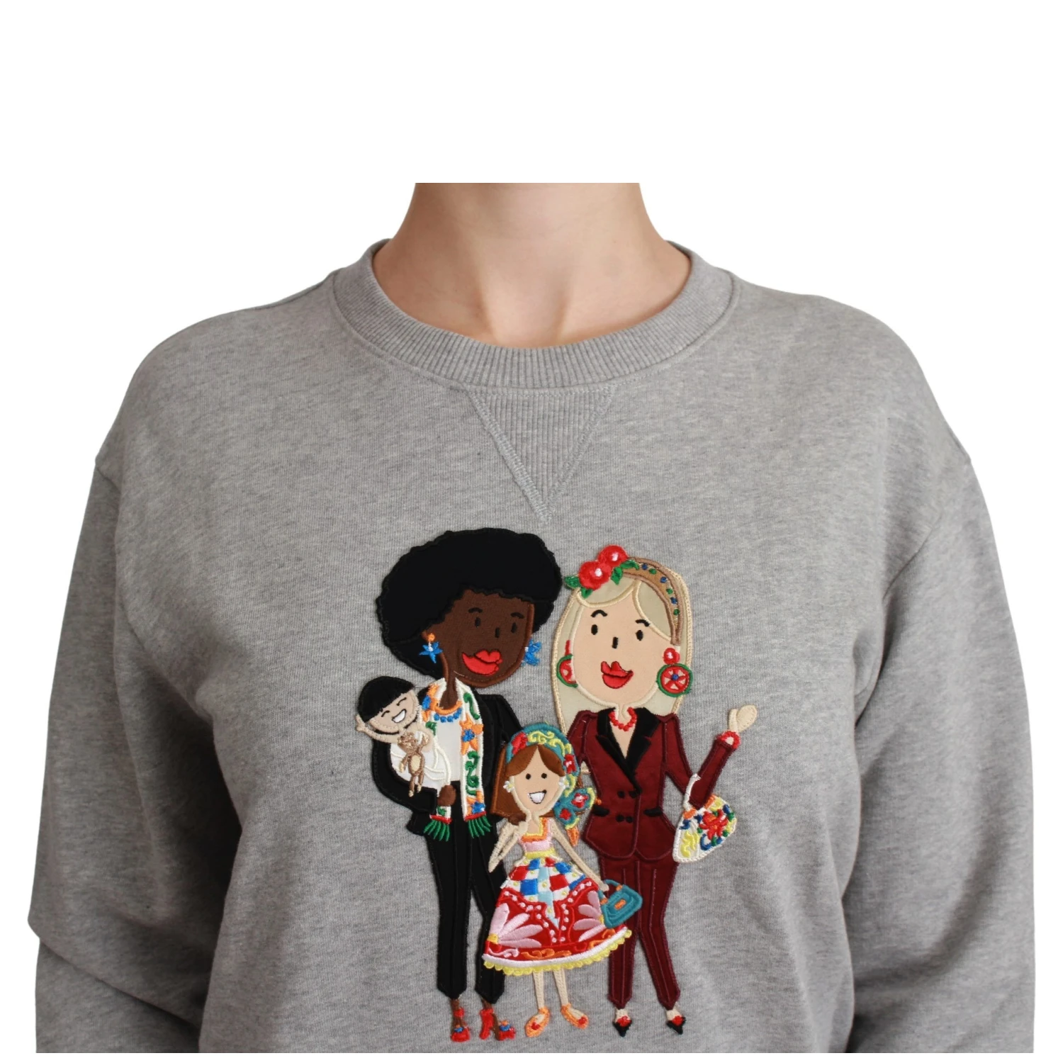 Gray #dgfamily Cotton Pullover Sweater