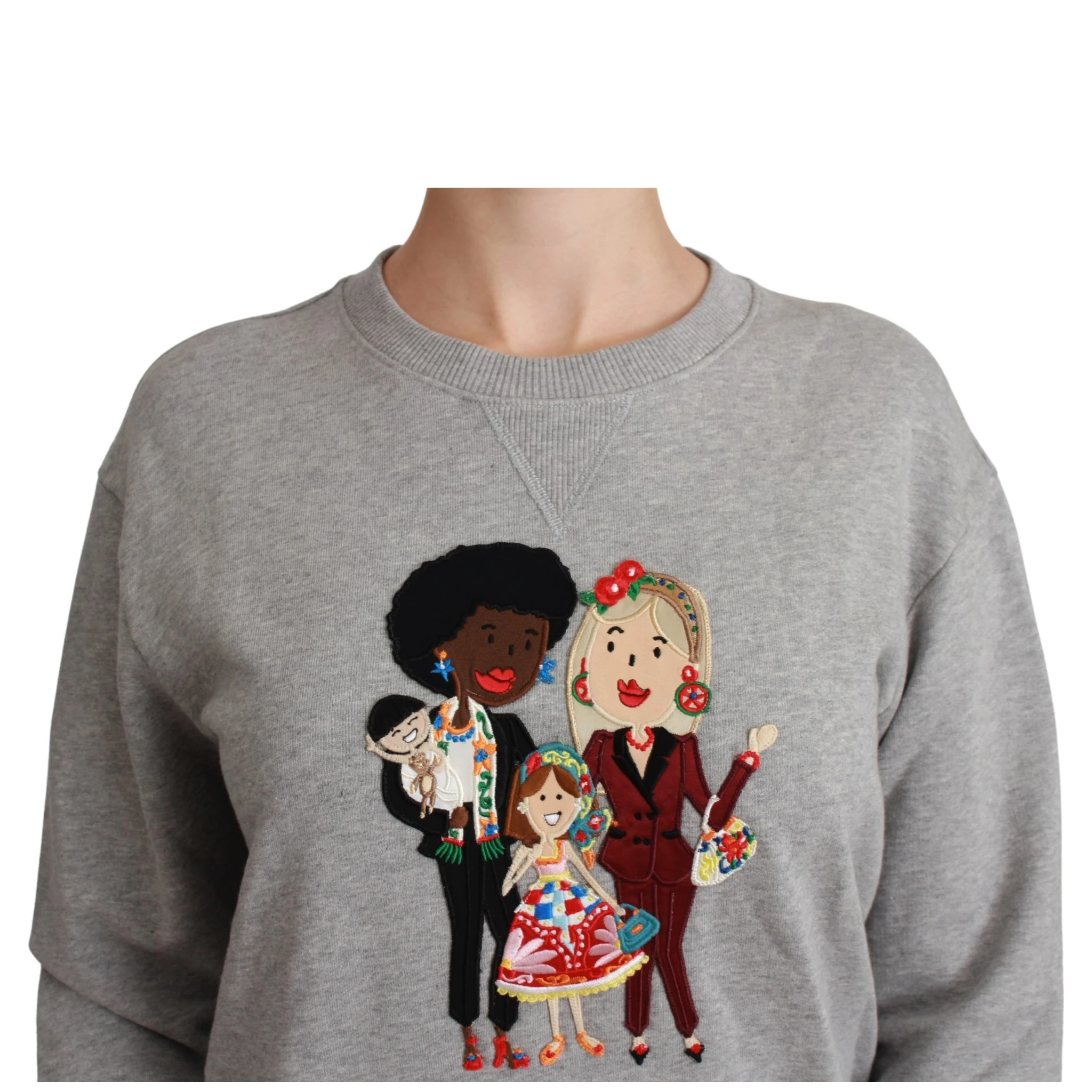 Gray #dgfamily Cotton Pullover Sweater