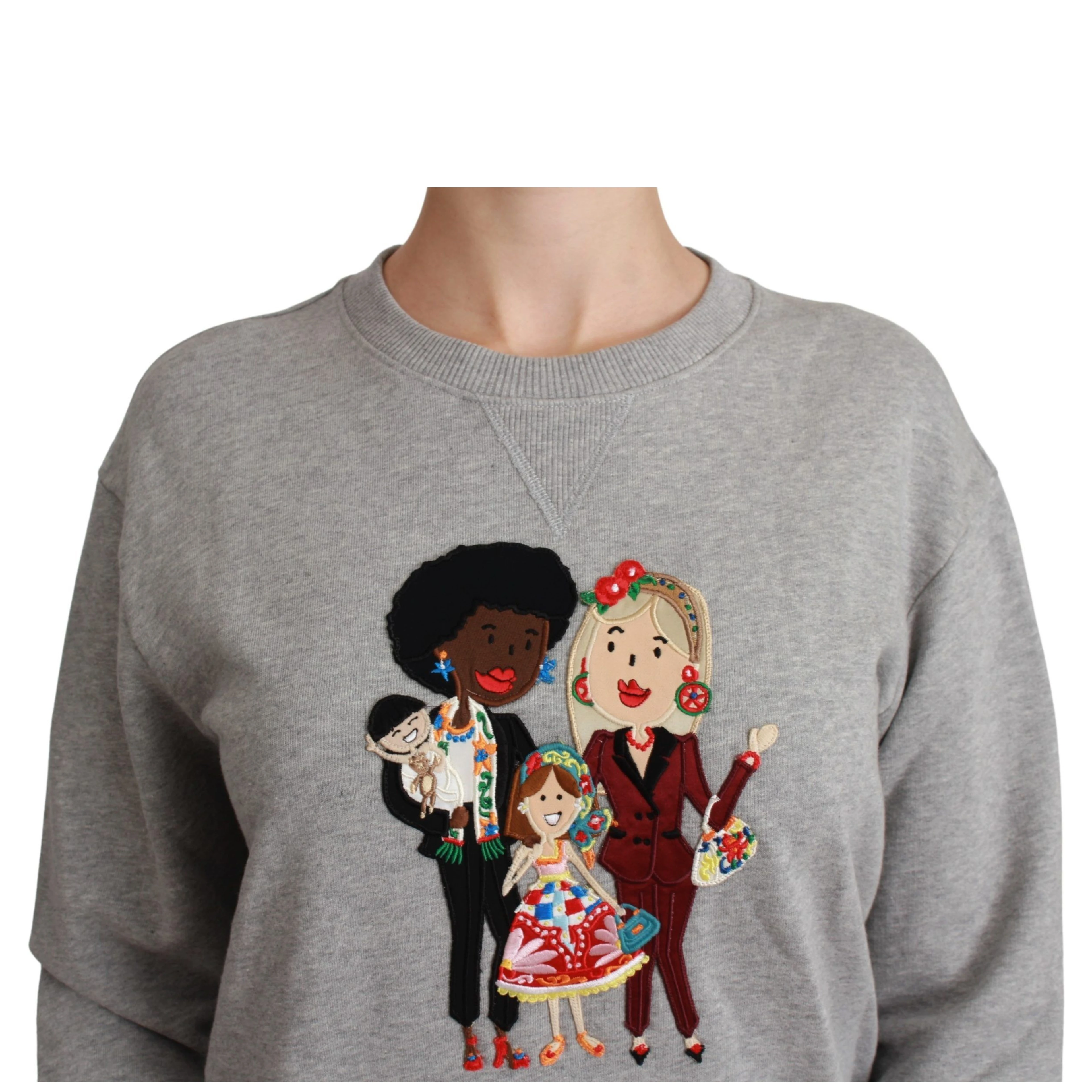 Gray #dgfamily Cotton Pullover Sweater
