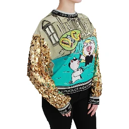 Year of the Pig Sequined Top  Sweater