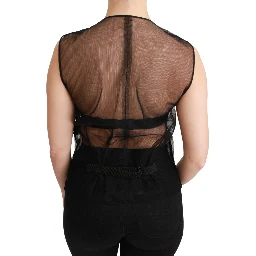 Black Floral Brocade Top Gilet Waistcoat