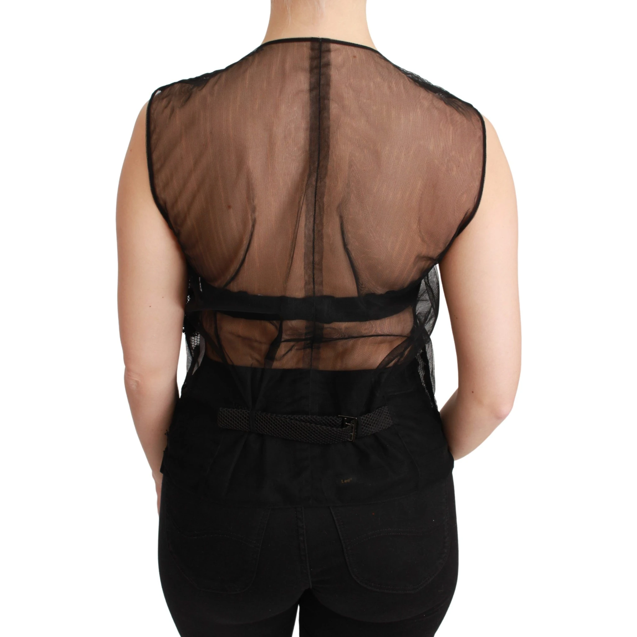 Black Floral Brocade Top Gilet Waistcoat