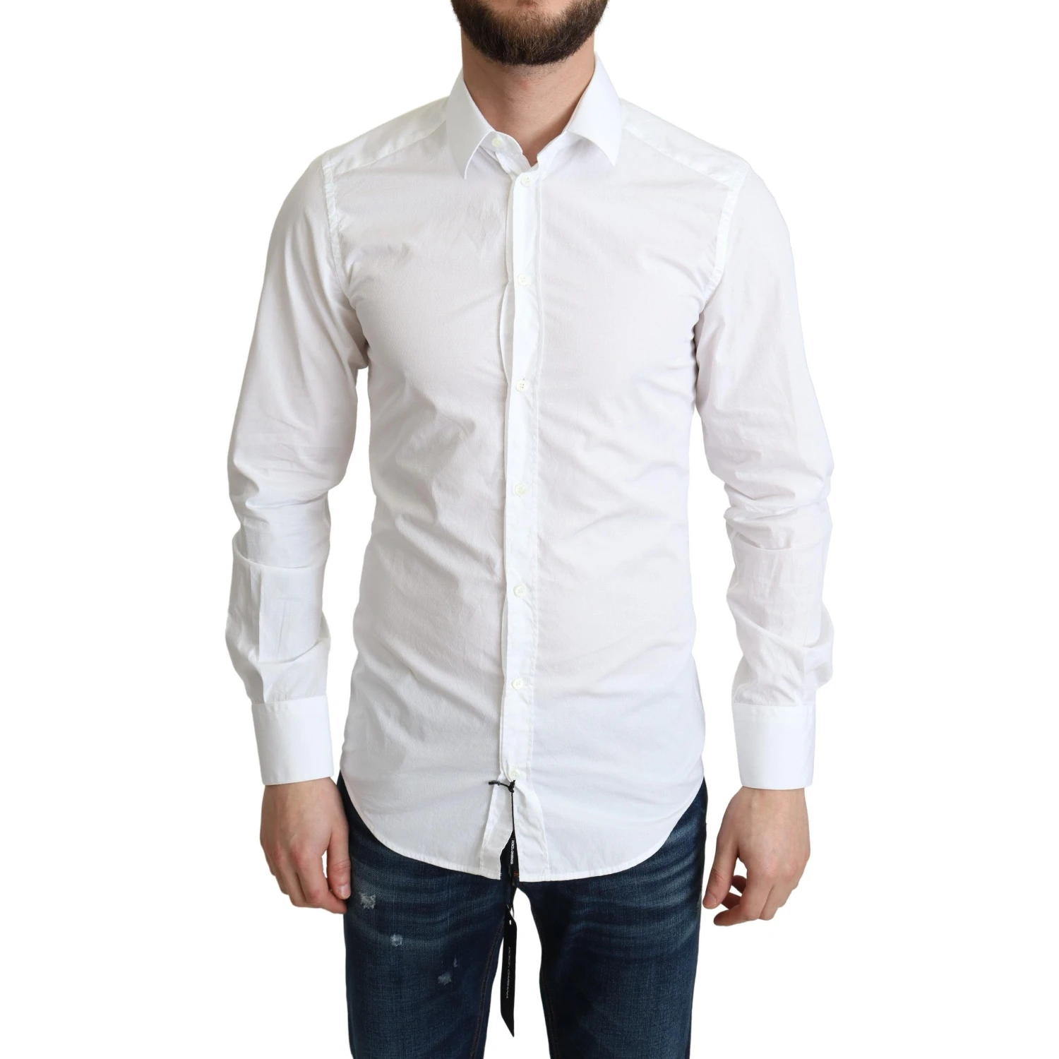 White Cotton Long Sleeves Men Formal Shirt