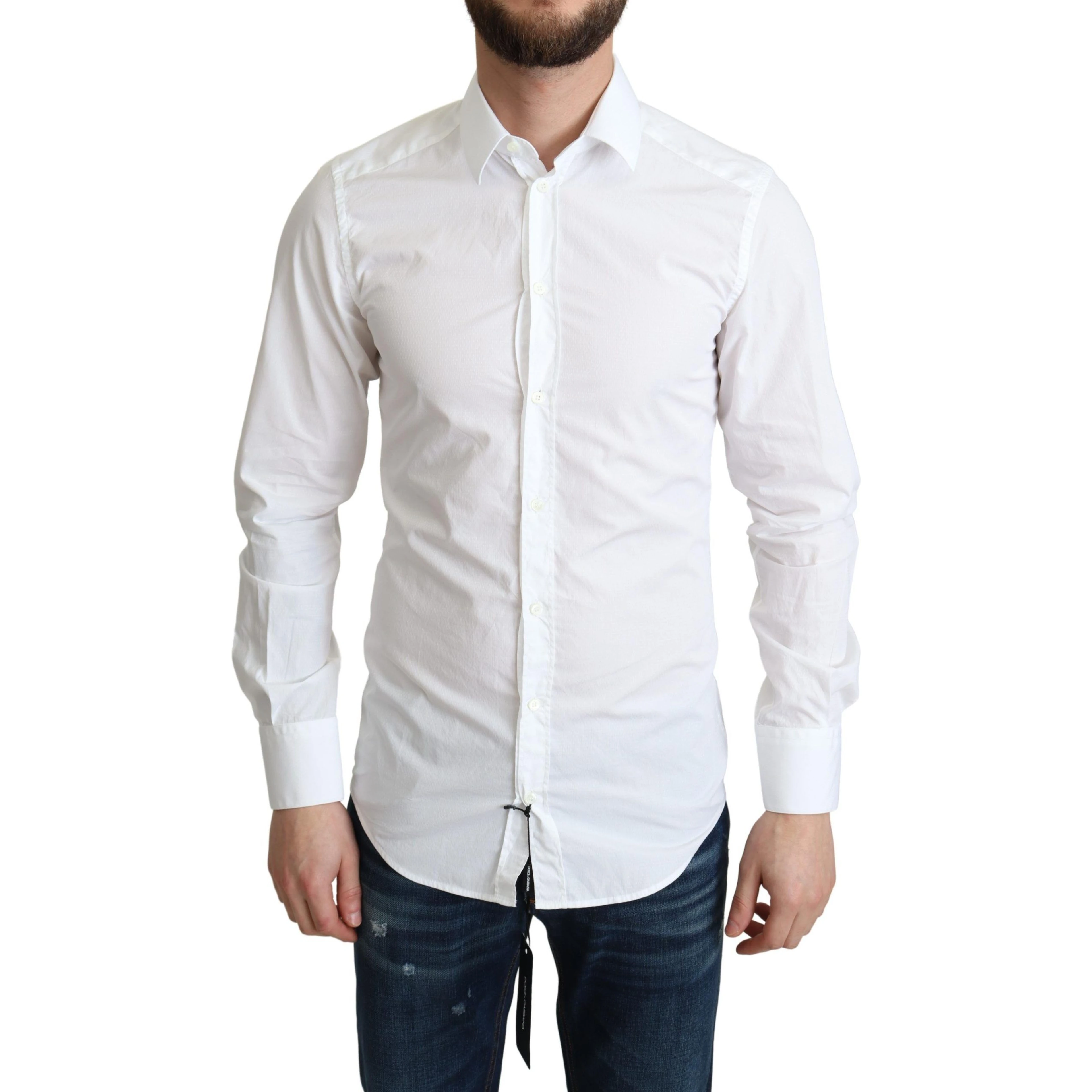 White Cotton Long Sleeves Men Formal Shirt
