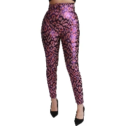Multicolor Patterned Cropped High Waist Pants