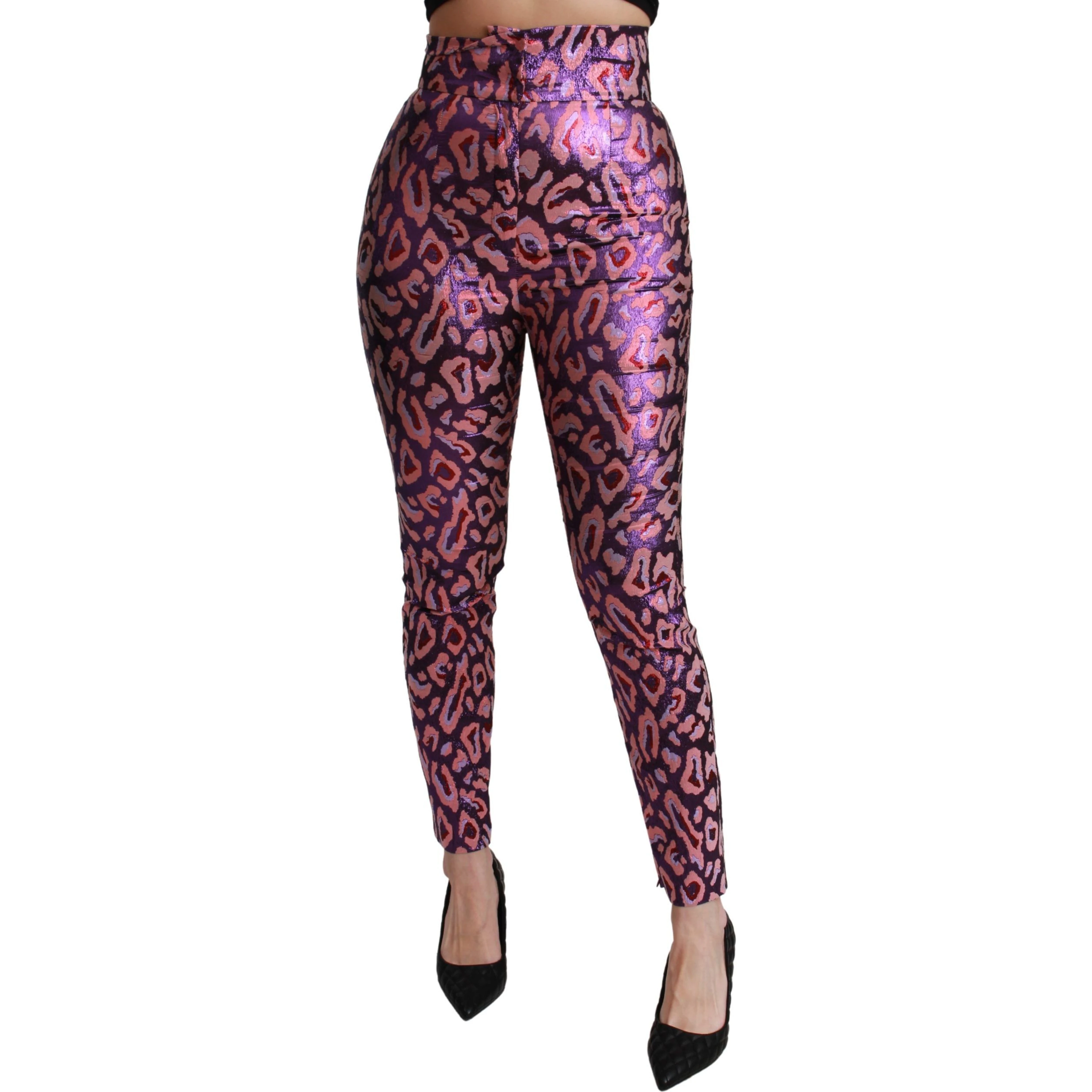 Multicolor Patterned Cropped High Waist Pants