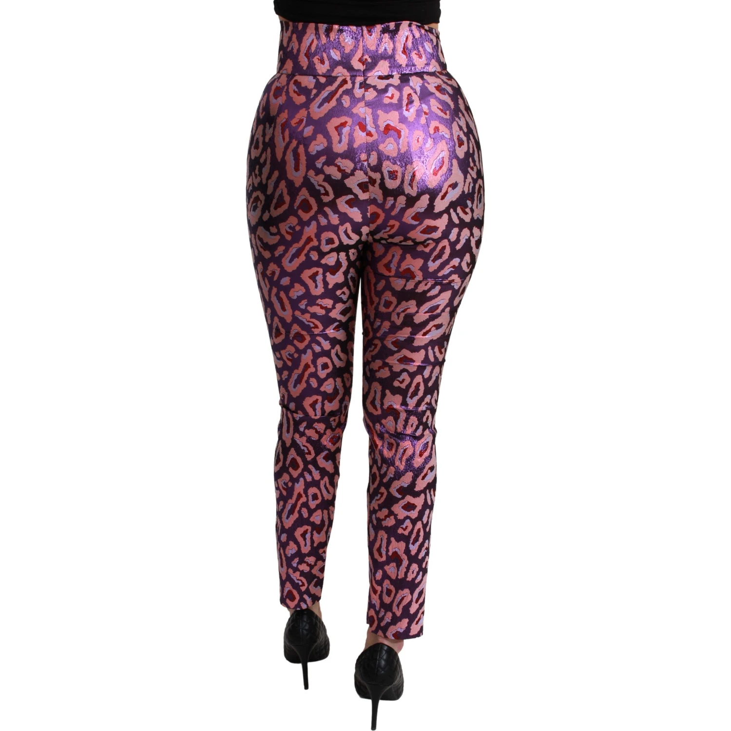 Multicolor Patterned Cropped High Waist Pants