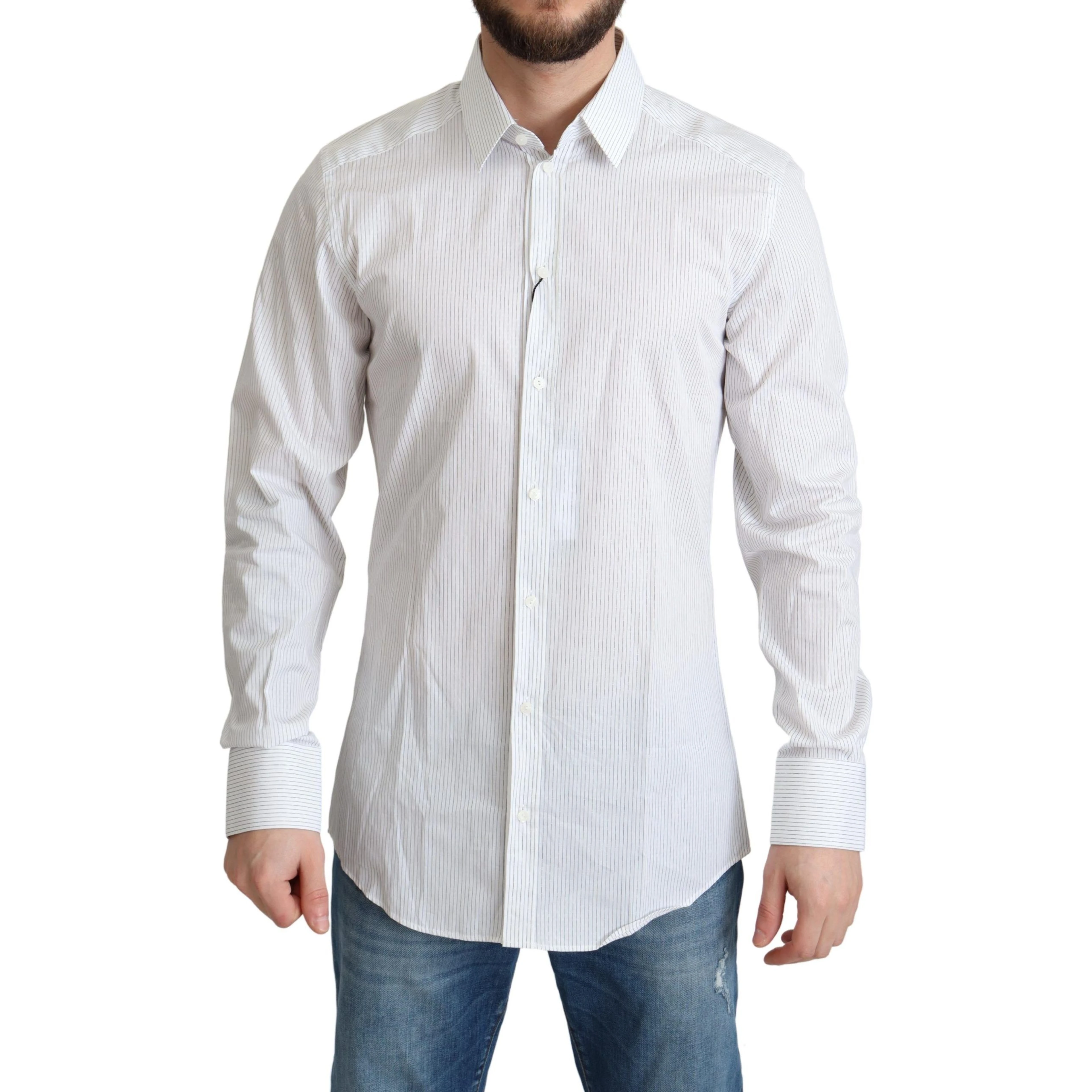 White Stripes Cotton Formal Dress Shirt