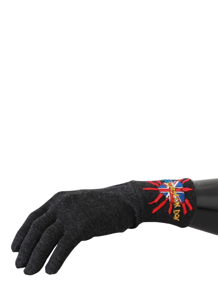 Gray #DGLovesLondon Embroidered Wool Gloves alternative