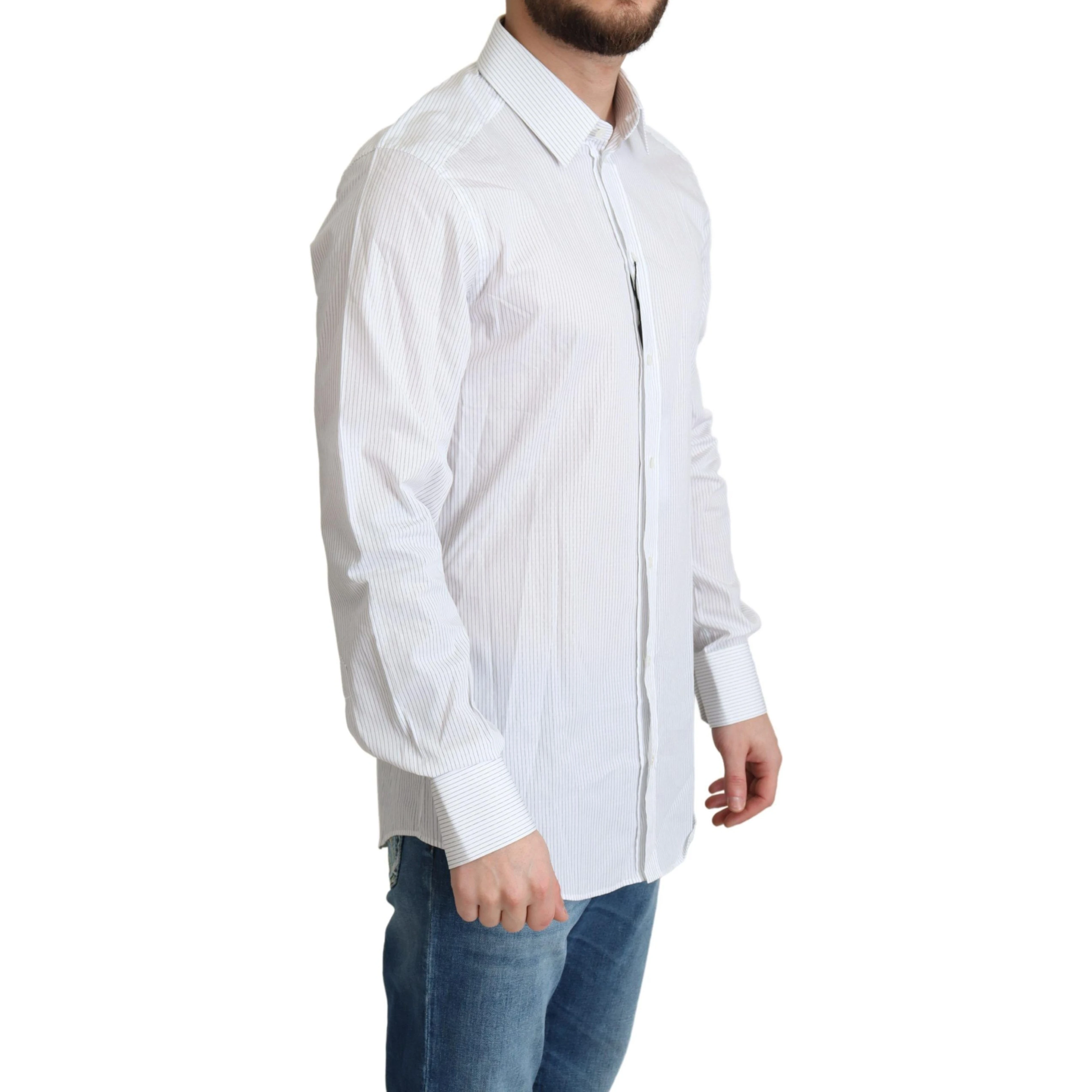 White Stripes Cotton Formal Dress Shirt