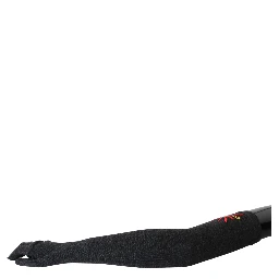 Gray #DGLovesLondon Embroidered Virgin Wool Gloves