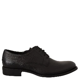Black Leather Lace Up Mens Formal Derby Shoes