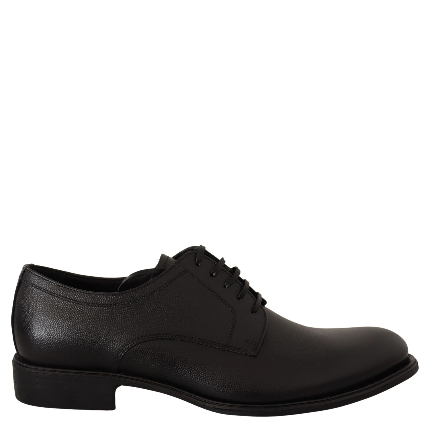 Black Leather Lace Up Mens Formal Derby Shoes