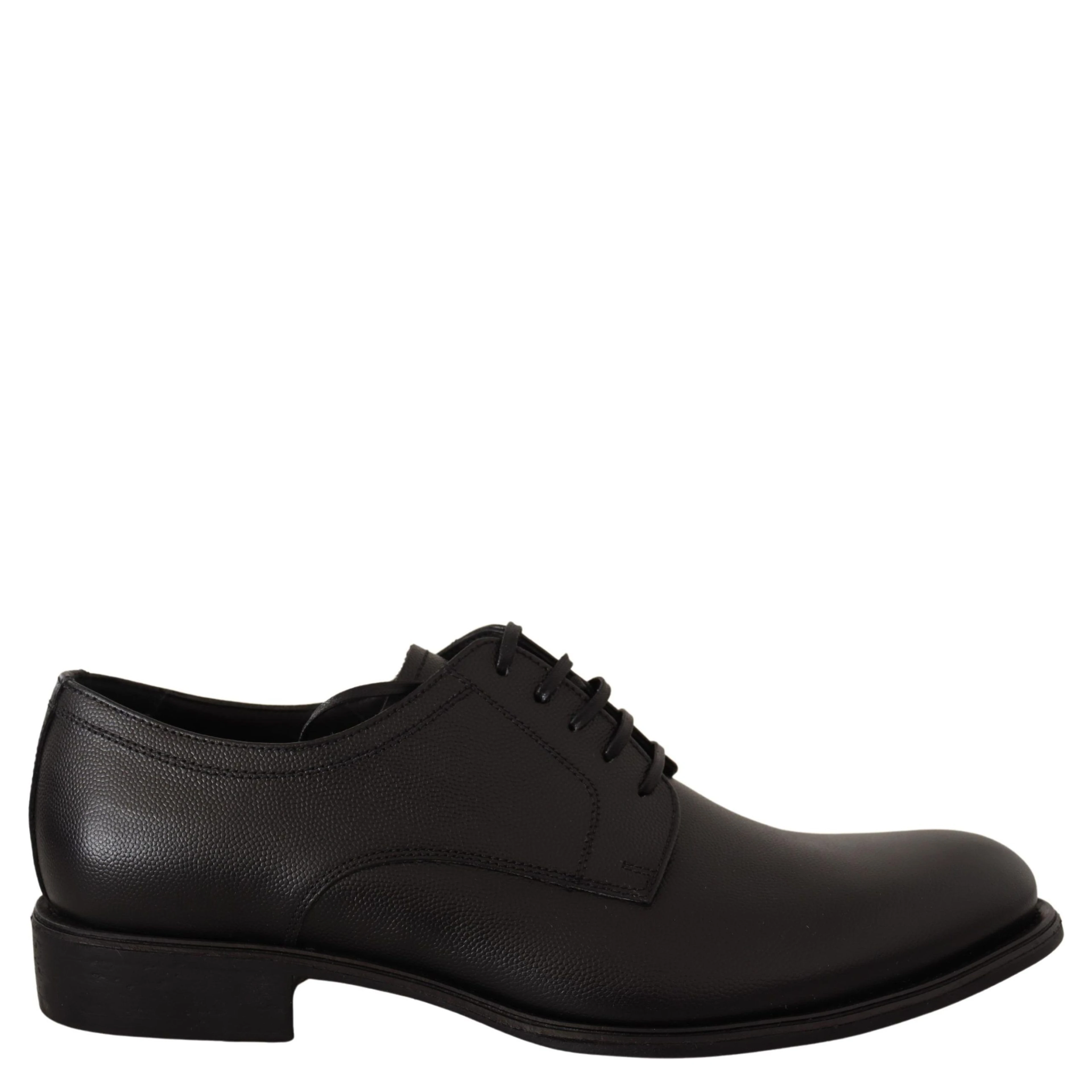 Black Leather Lace Up Mens Formal Derby Shoes