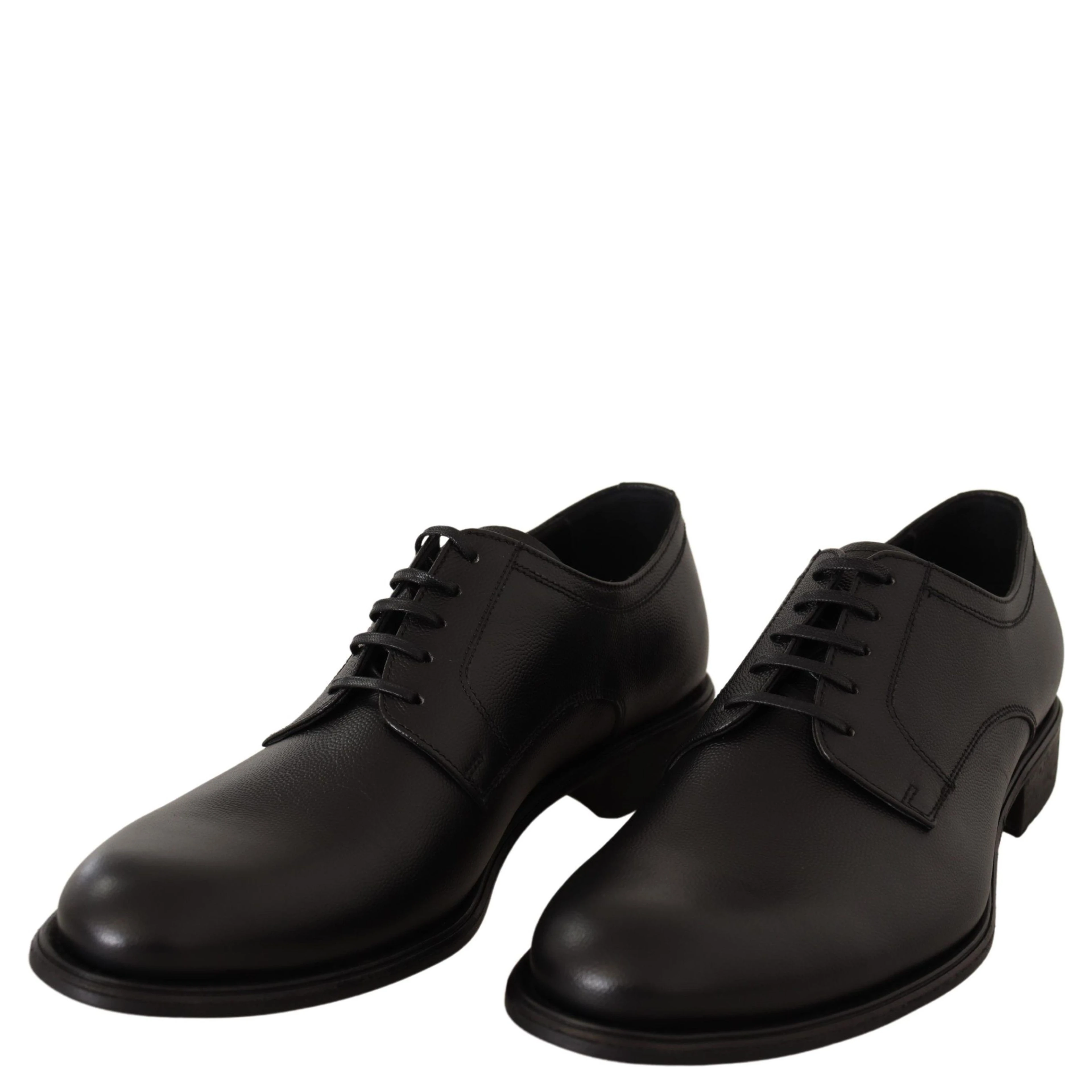 Black Leather Lace Up Mens Formal Derby Shoes
