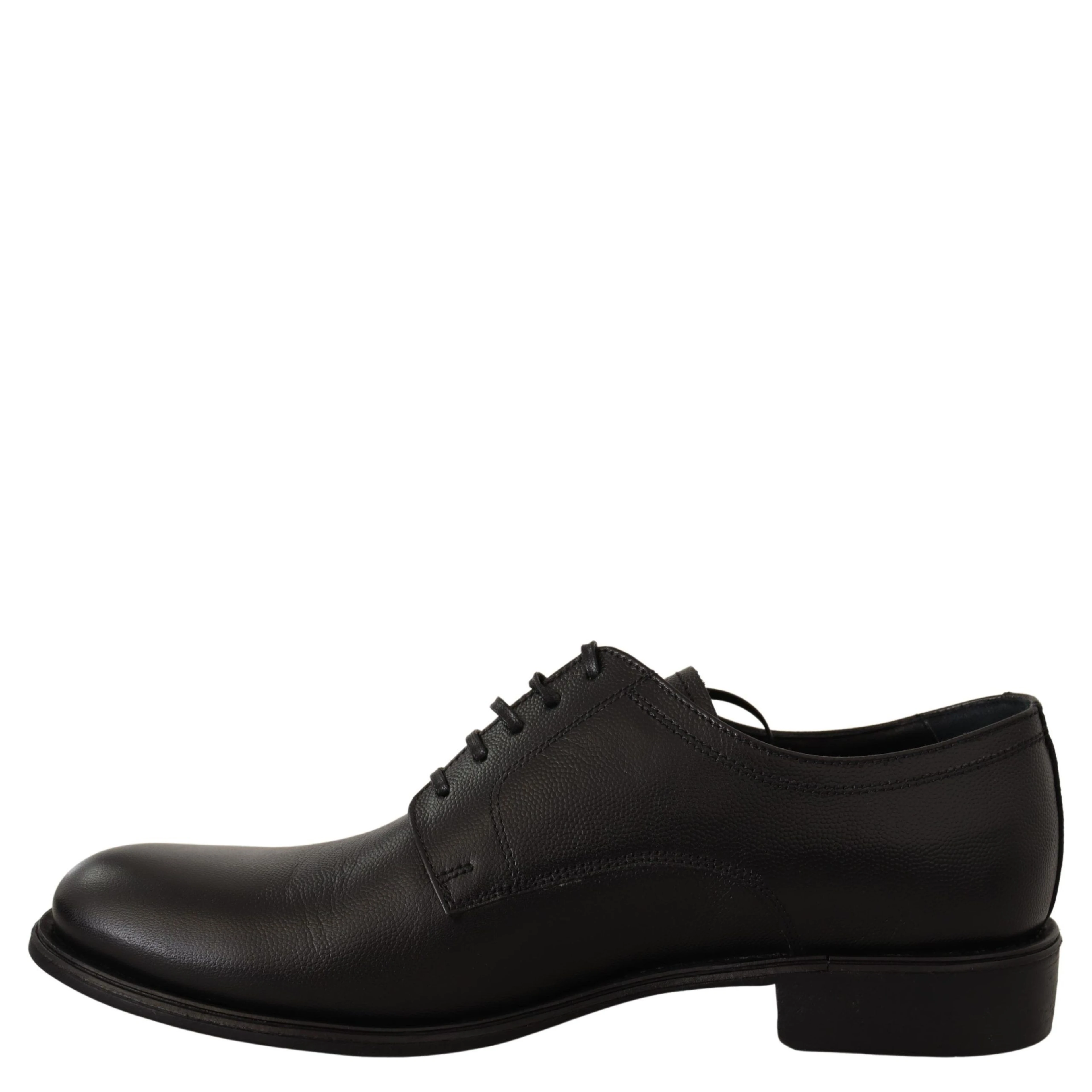 Black Leather Lace Up Mens Formal Derby Shoes