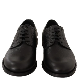 Black Leather Lace Up Mens Formal Derby Shoes