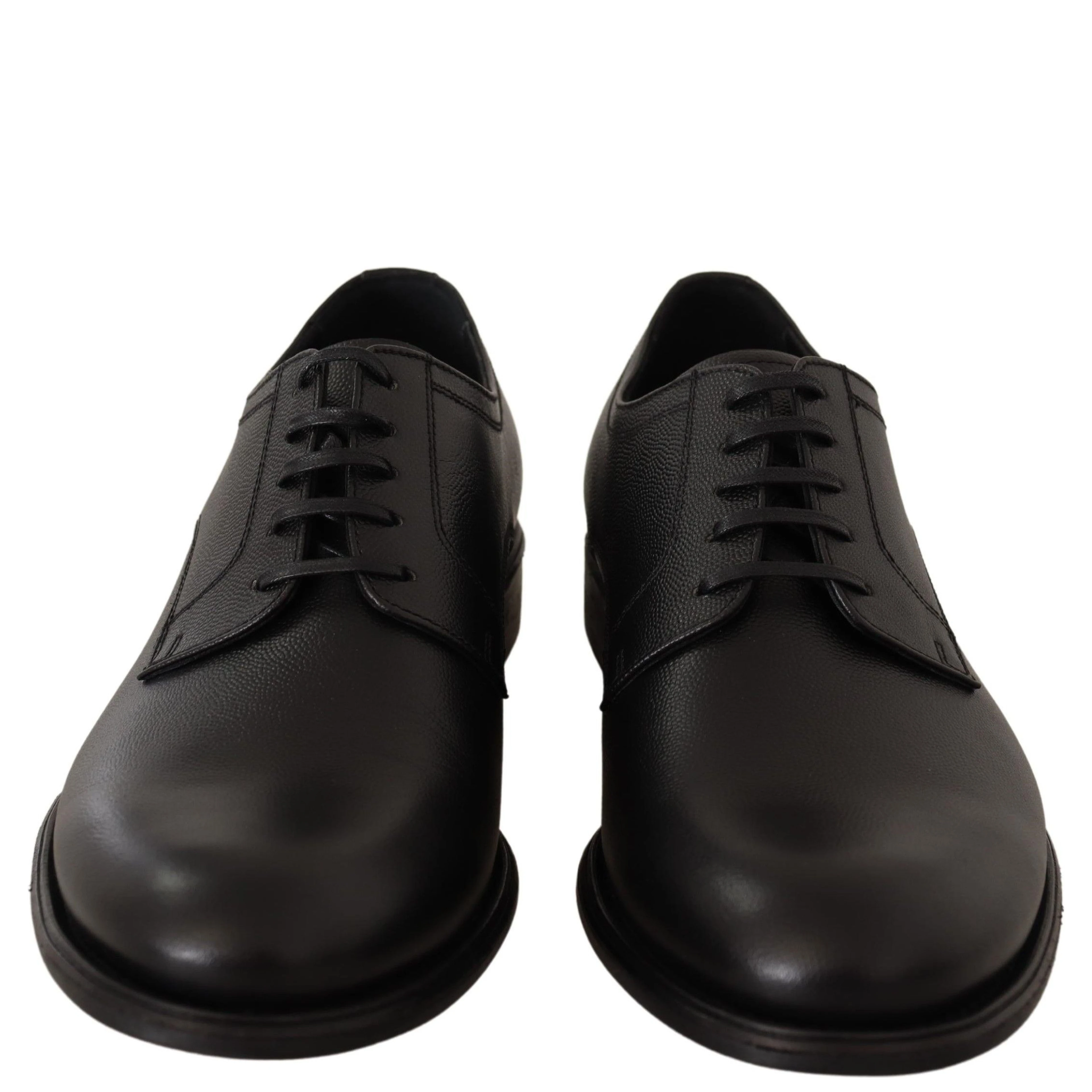 Black Leather Lace Up Mens Formal Derby Shoes