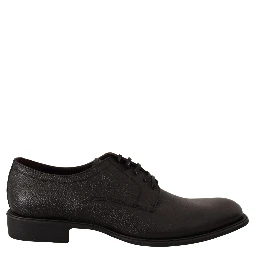Black Leather Lace Up Mens Formal Derby Shoes