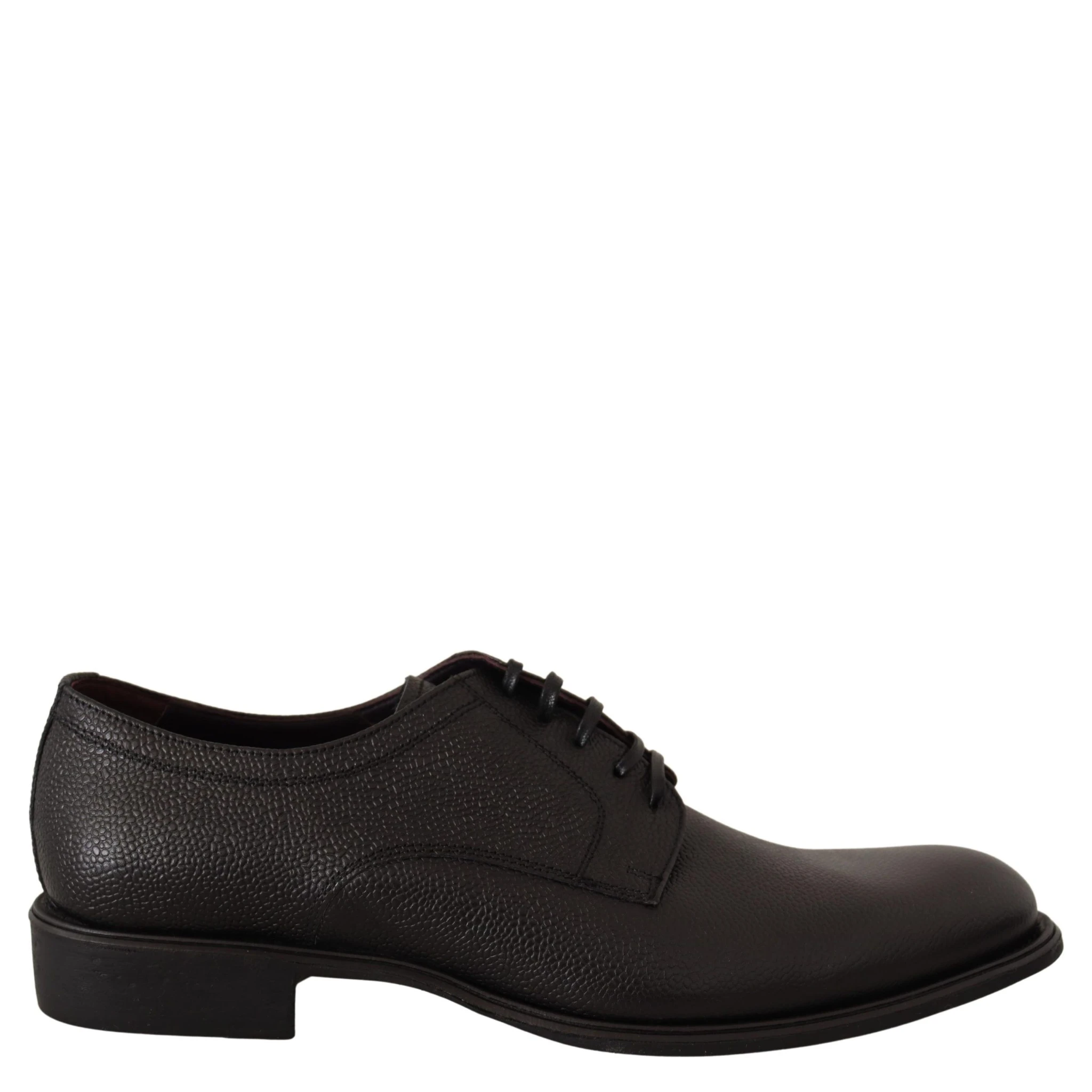 Black Leather Lace Up Mens Formal Derby Shoes