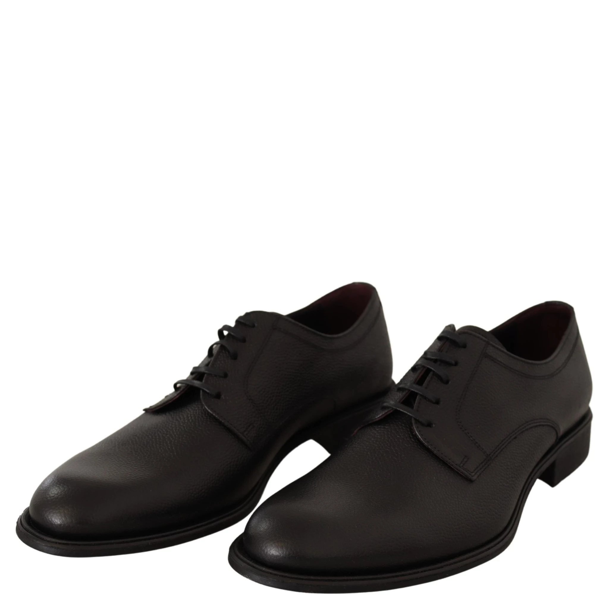 Black Leather Lace Up Mens Formal Derby Shoes