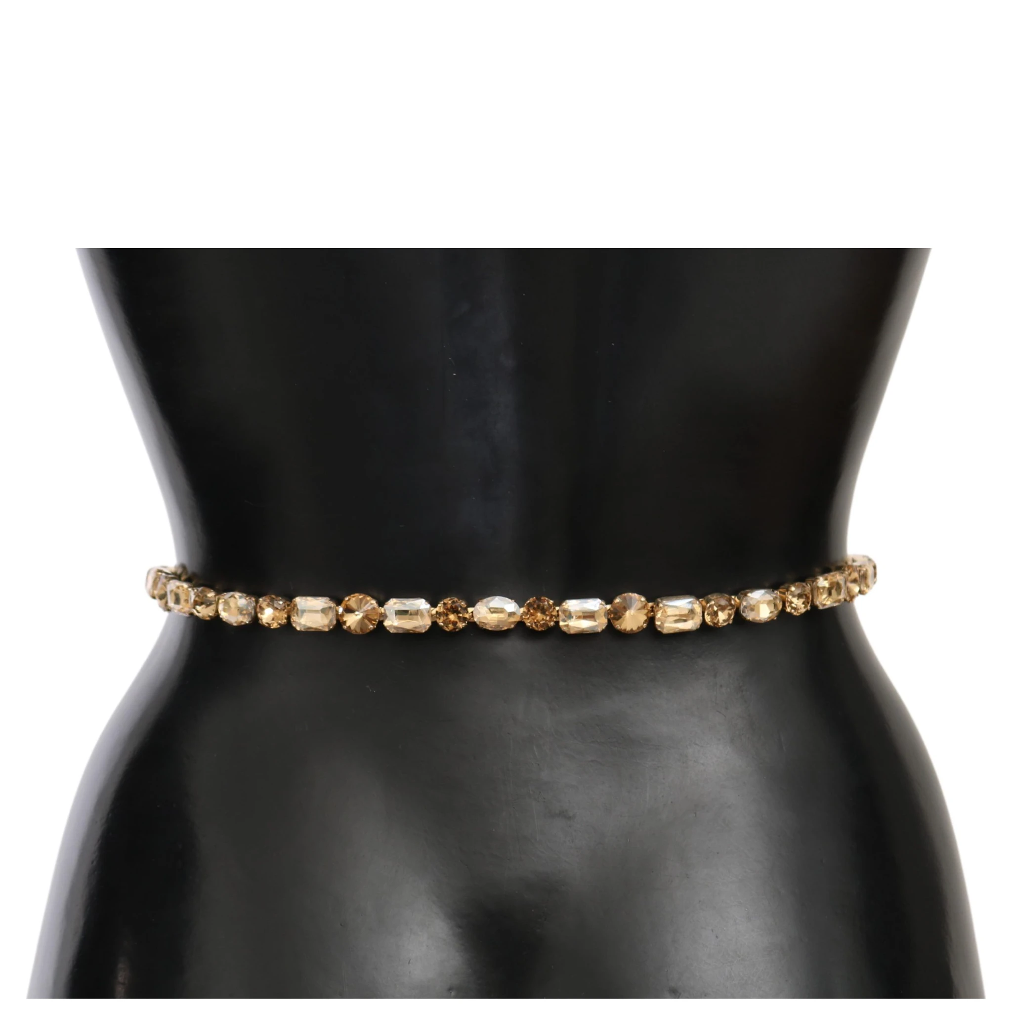 White Leather Crystals Waist Belt