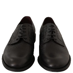 Black Leather Lace Up Mens Formal Derby Shoes