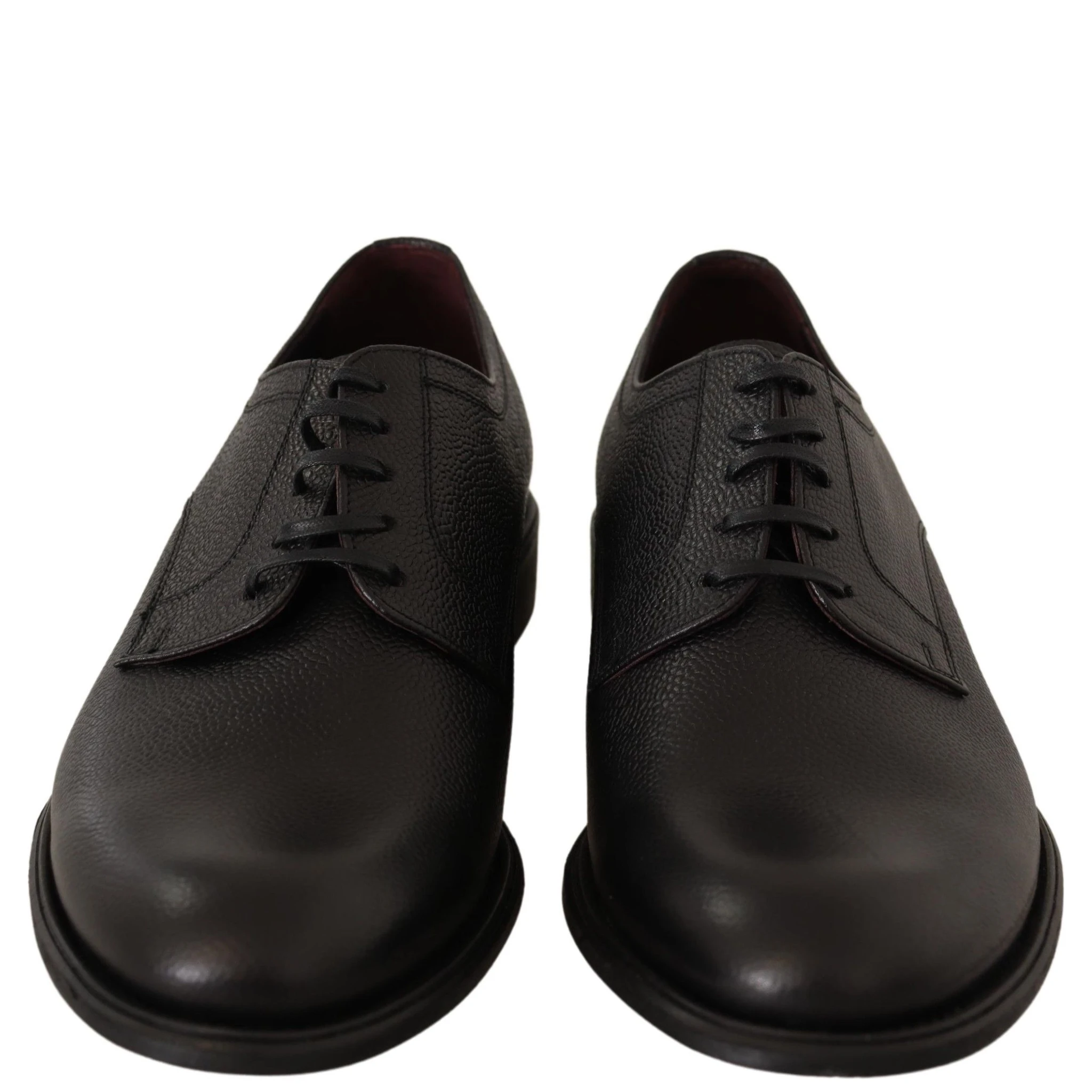 Black Leather Lace Up Mens Formal Derby Shoes