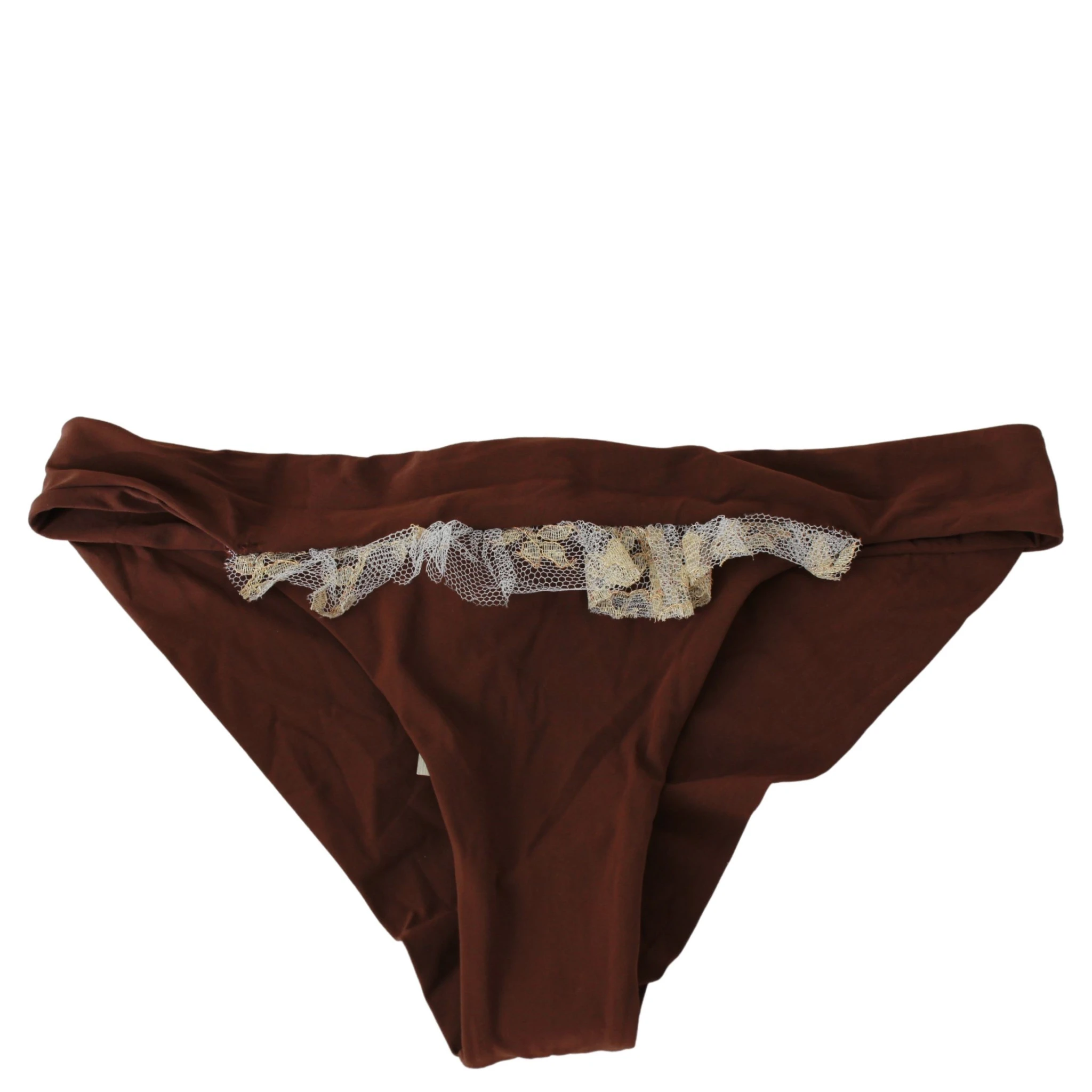 Brown Lace Beachwear Two Piece Bikini Swimsuit