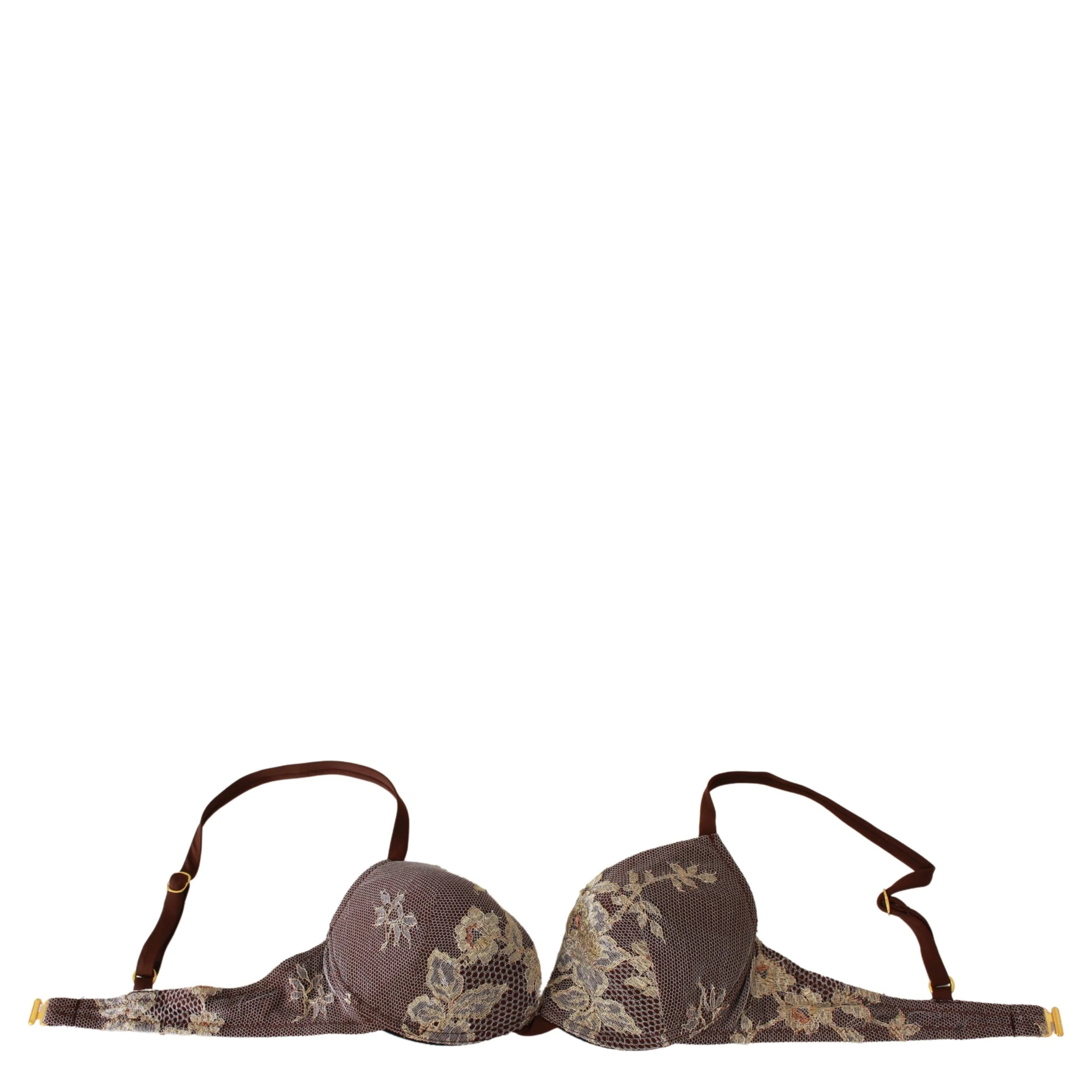 Brown Lace Beachwear Two Piece Bikini Swimsuit