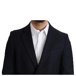 Dark Blue Wool Single Breasted Coat Jacket