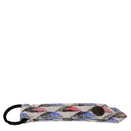 White Ring Branded Textile  Keychain