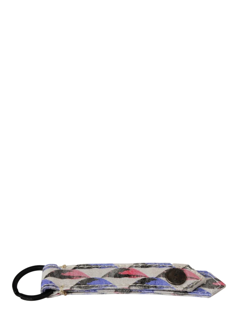 White Ring Branded Textile  Keychain