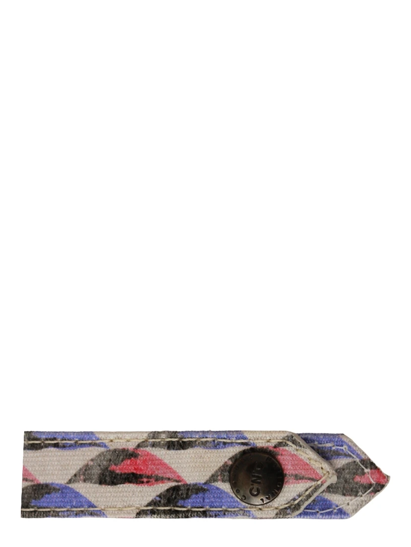 White Ring Branded Textile  Keychain