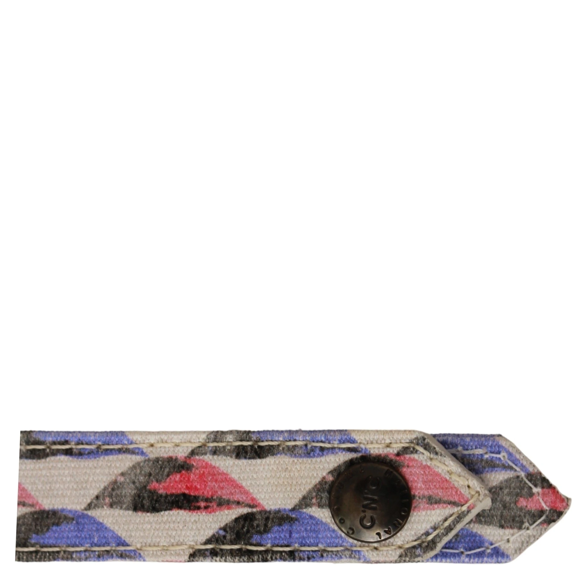 White Ring Branded Textile  Keychain