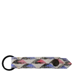 White Ring Branded Textile  Keychain
