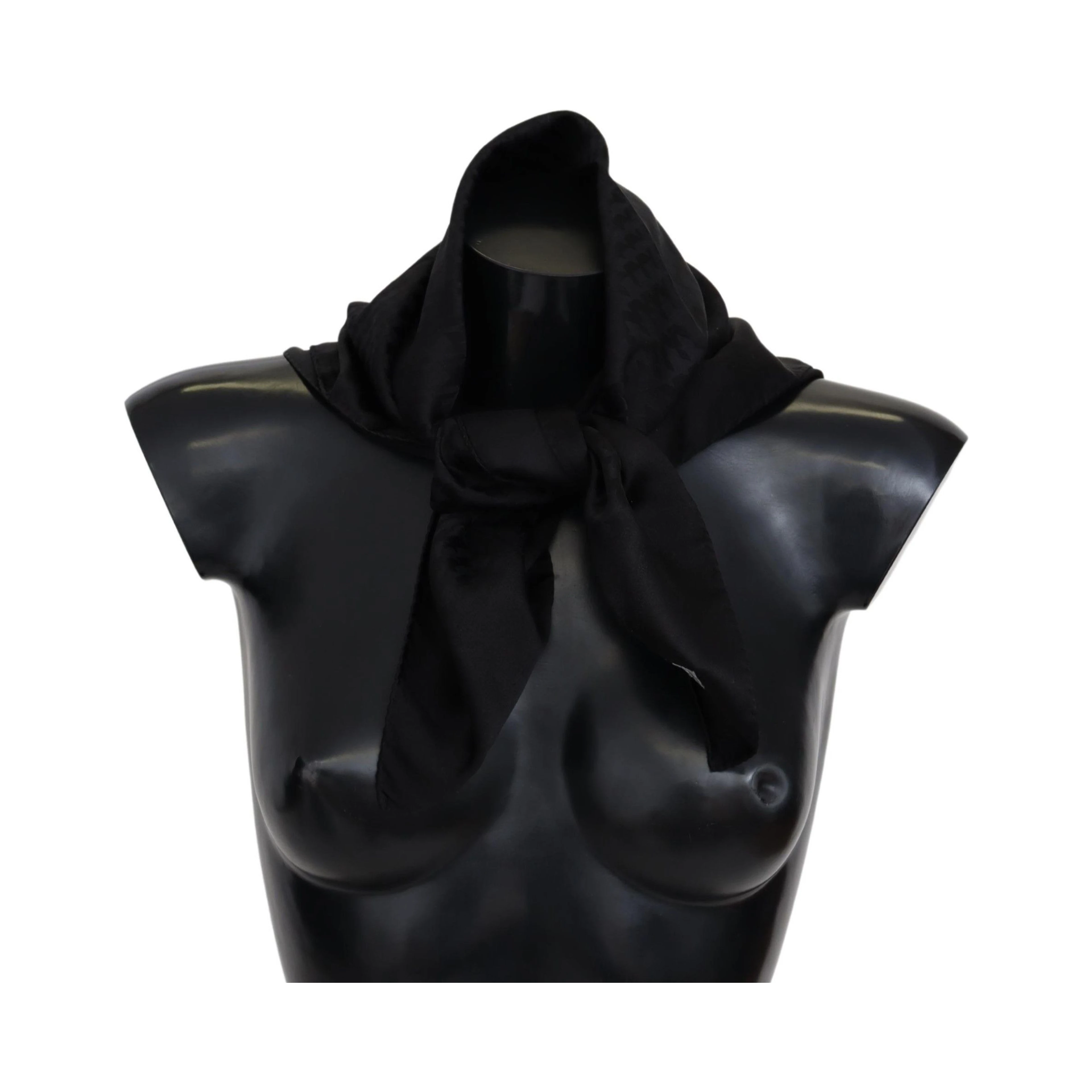 Black Wool Knit Unisex Neck Wrap Shawl Scarf