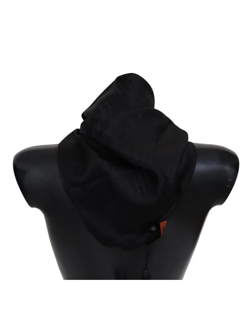 Black Wool Knit Unisex Neck Wrap Shawl Scarf