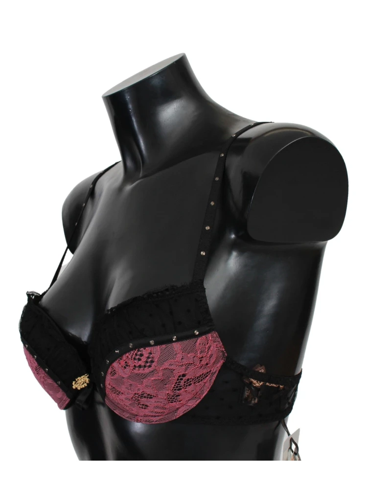 Black Pink Lace Push Up Bra Underwear alternative