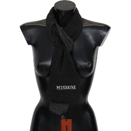 Black 100% Wool Unisex Neck Wrap Scarf