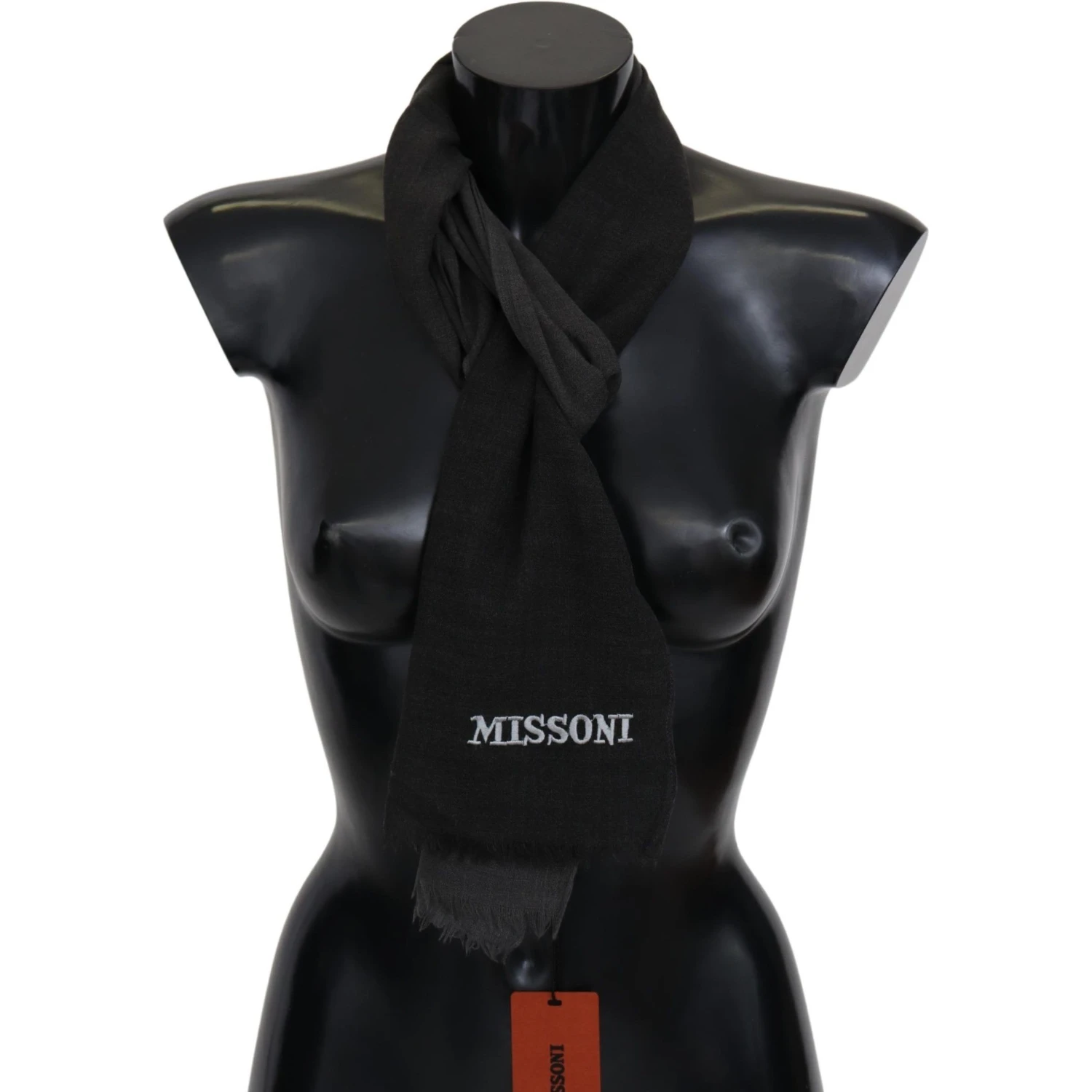 Black 100% Wool Unisex Neck Wrap Scarf
