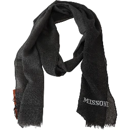Black 100% Wool Unisex Neck Wrap Scarf