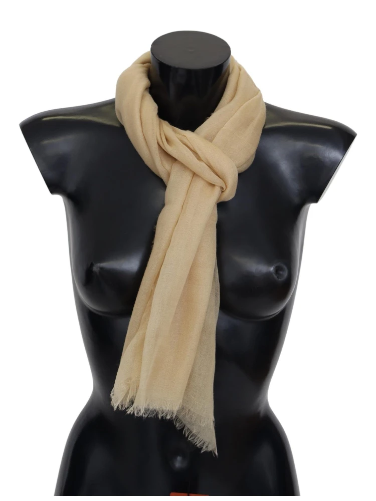 Beige Cashmere Unisex Neck Scarf