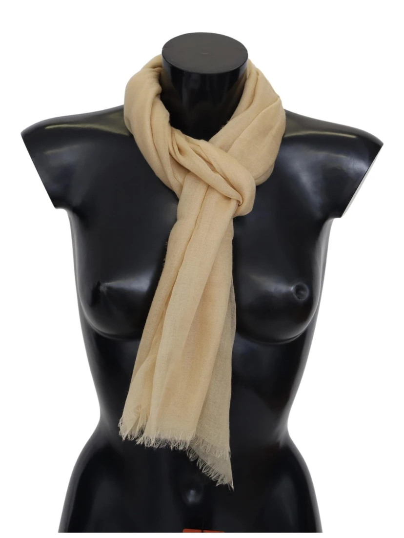 Beige Cashmere Unisex Neck Scarf