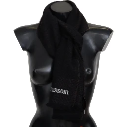 Black 100% Wool Unisex Neck Wrap Scarf