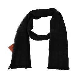 Black 100% Wool Unisex Neck Wrap Scarf