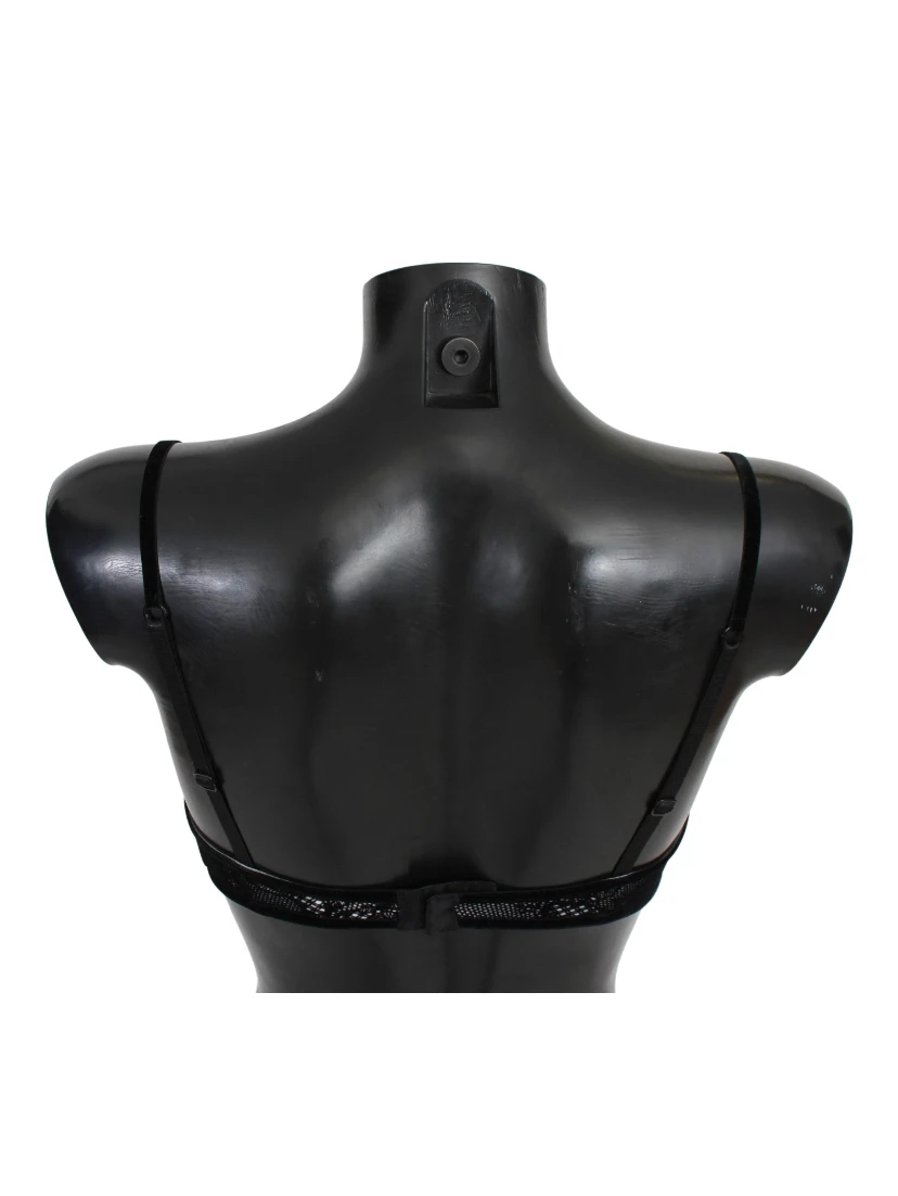 Black Mesh Balconcino Bra Nylon  Underwear